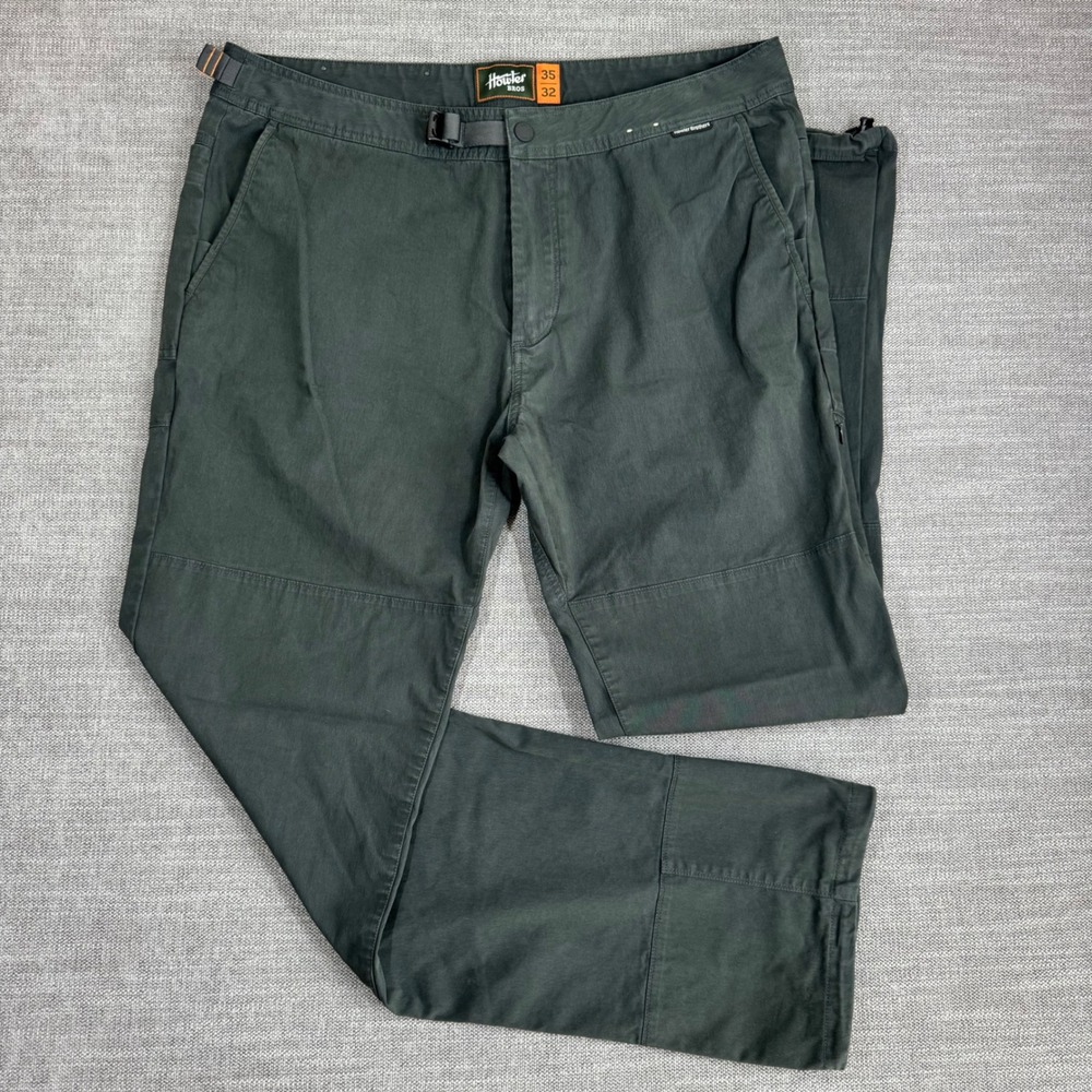 Howler Brothers Reimers Trek Pants Mens 35x32 Green Technical Hiking Trousers
